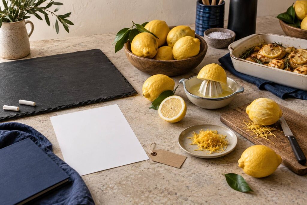 Illustration éditoriale du sujet : Citron jaune : variétés, saison et usages en cuisine